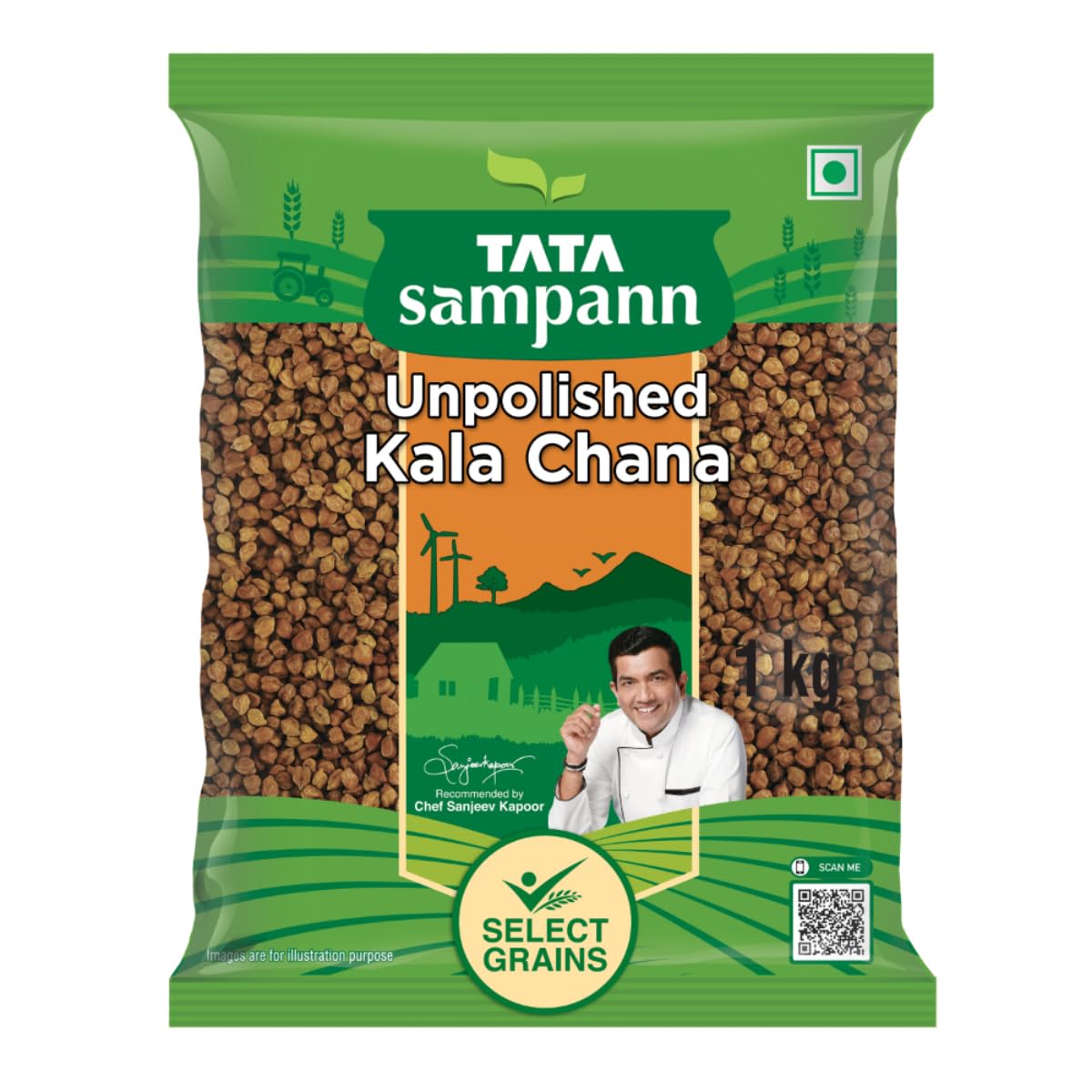 

Tata Sampann Unpolished Kala Chana 1kg Pack Premium Black Brown Pulses for Healthy Cooking and Delicious Meals