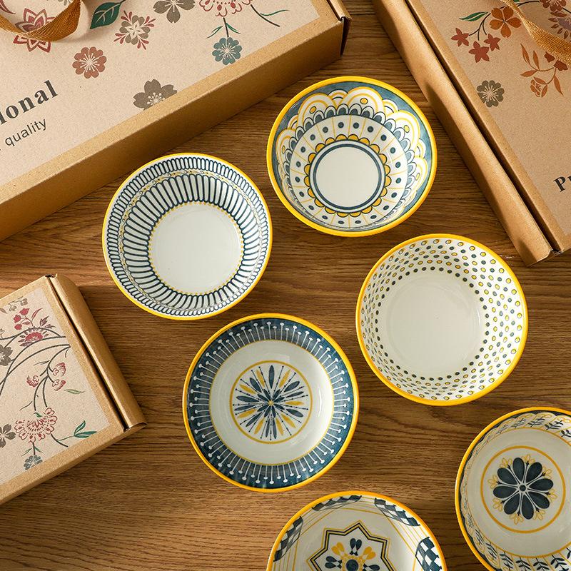 Vintage Nordic Ceramic Tableware Bowl Gift Box, Opening Gift Company Business Event Gifts, Holiday Gifts