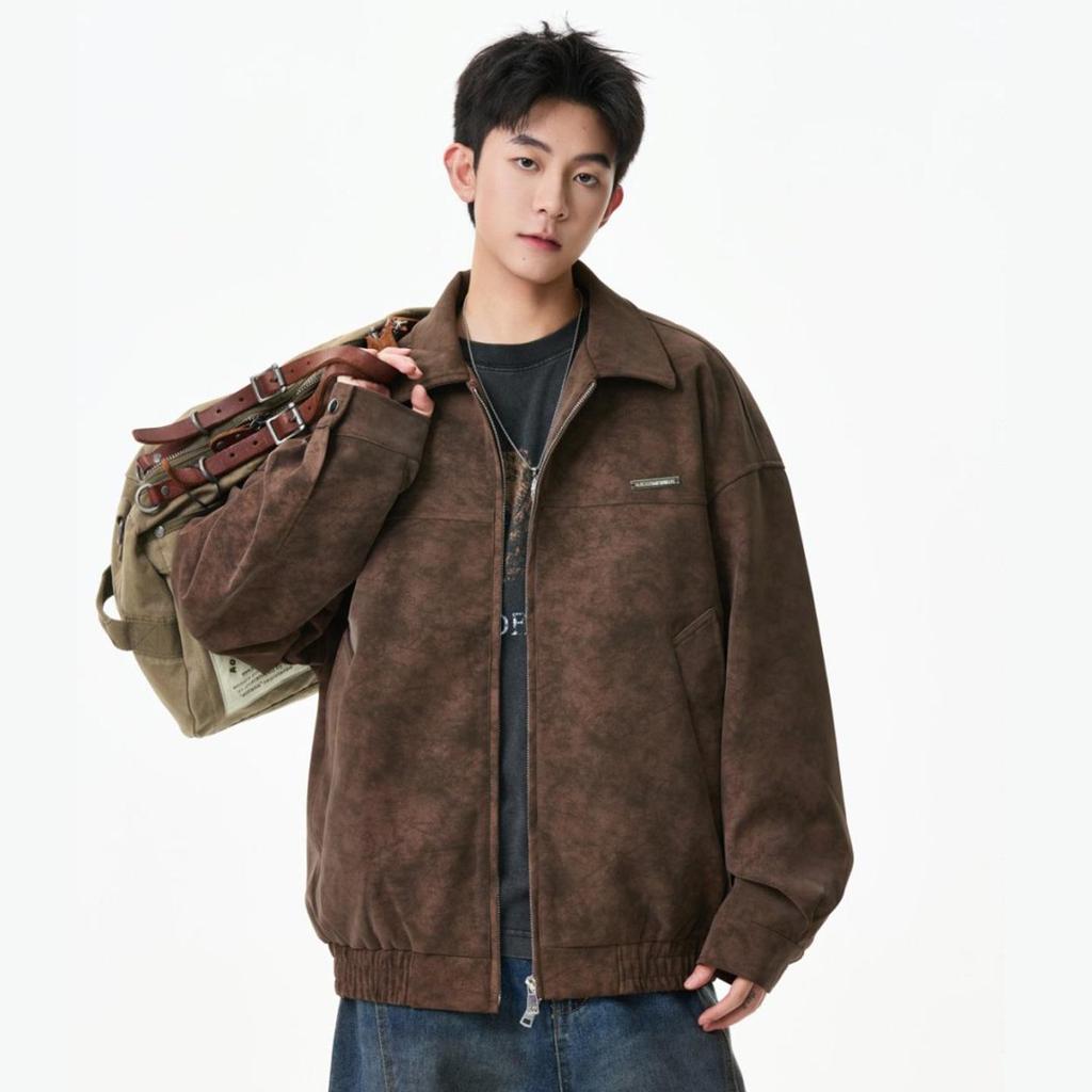 Unisex Retro PU Leather Motorcycle Jacket - Autumn Trend, Loose Fit, Versatile Style