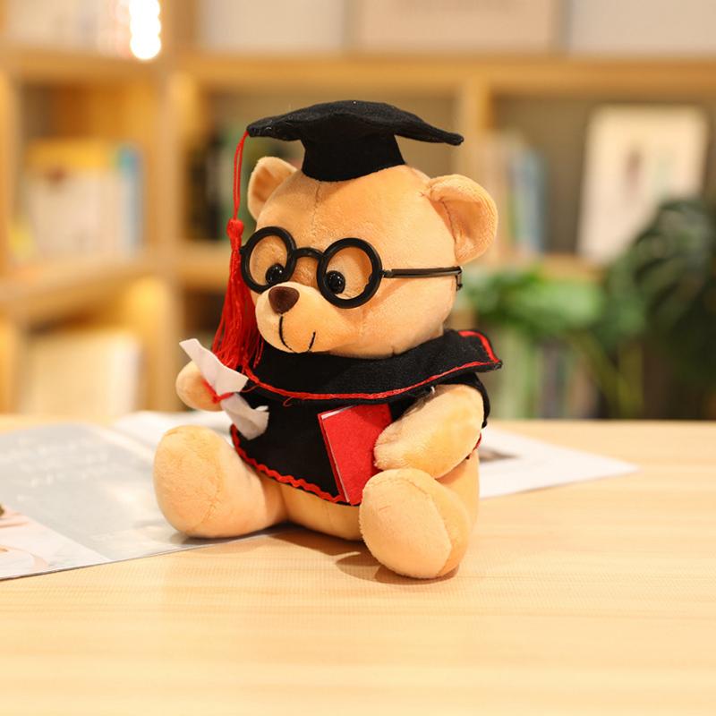 16cm/21cm Doctor Hat Bear Teddy Bear Doll Plush Toy Small Sitting Bear Doll Stuffed Animals Boys Girls Students Graduation Gifts Fun for All Ages