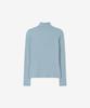 BASIKA Turtleneck Slit T-Shirt (Blue)