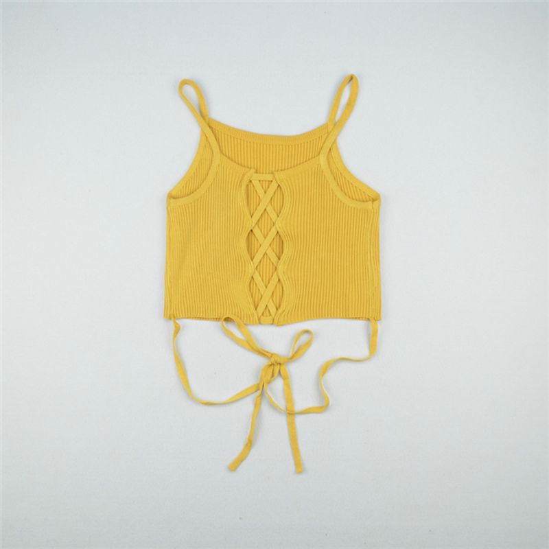 European and American Sexy Slim-Fitting Suspenders Vest Short Top Female Sexy Crop Tank Top T-shirt Women