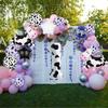 7pcs Cartoon Big Cow Balloon 40inch Black White Cow Number 0-9 Balloon Set Kid's Birthday Farm Animal Party Balloon Decoration