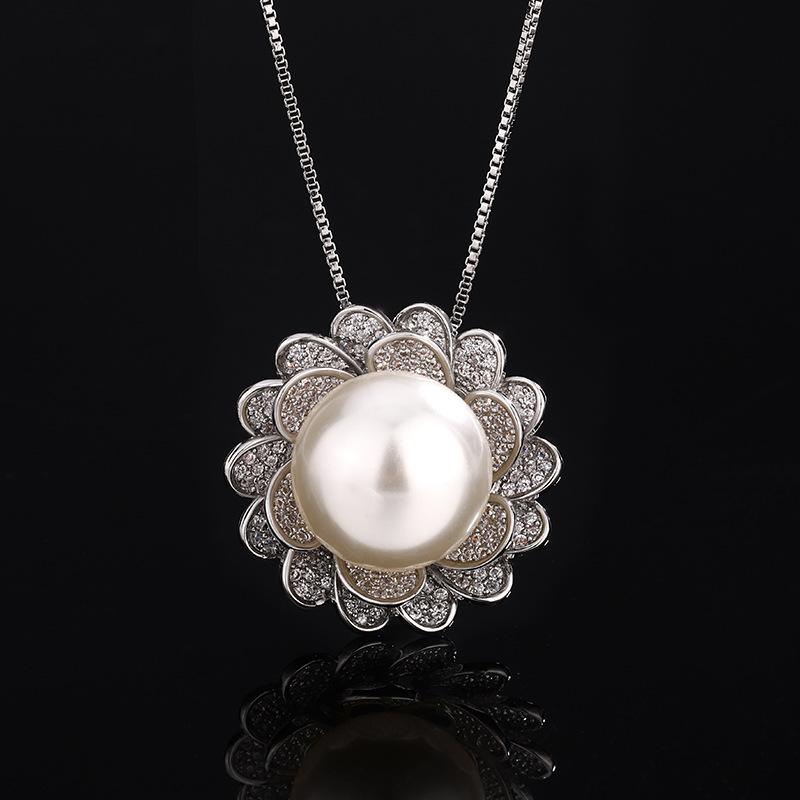 Jewelry Copper Bottom Pearl Plated Retro Lotus Set Female 14Mm