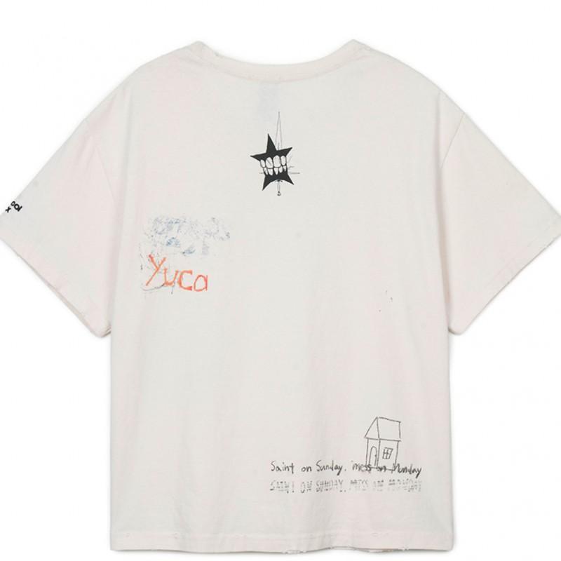 Vintage Streetwear Graphic Tee Mens Loose Fit Short Sleeve Cotton T-Shirt Retro Graffiti Print Casual