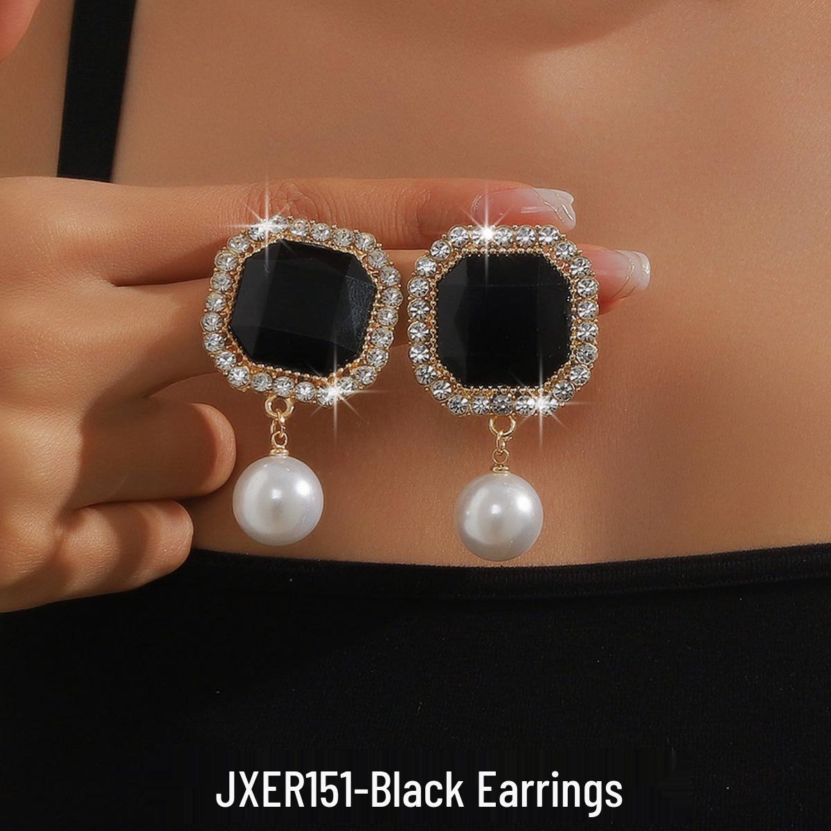 

Luxury Multi-Layer Imitation Pearl & Crystal Geometric Choker Earrings & Colorful Exaggerated Necklace Set