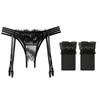 Sexy Black Silk Suspenders Integrated Lace Crotch Pants Mood Ultra-thin Knee White Stockings Uniform Temptation Garter