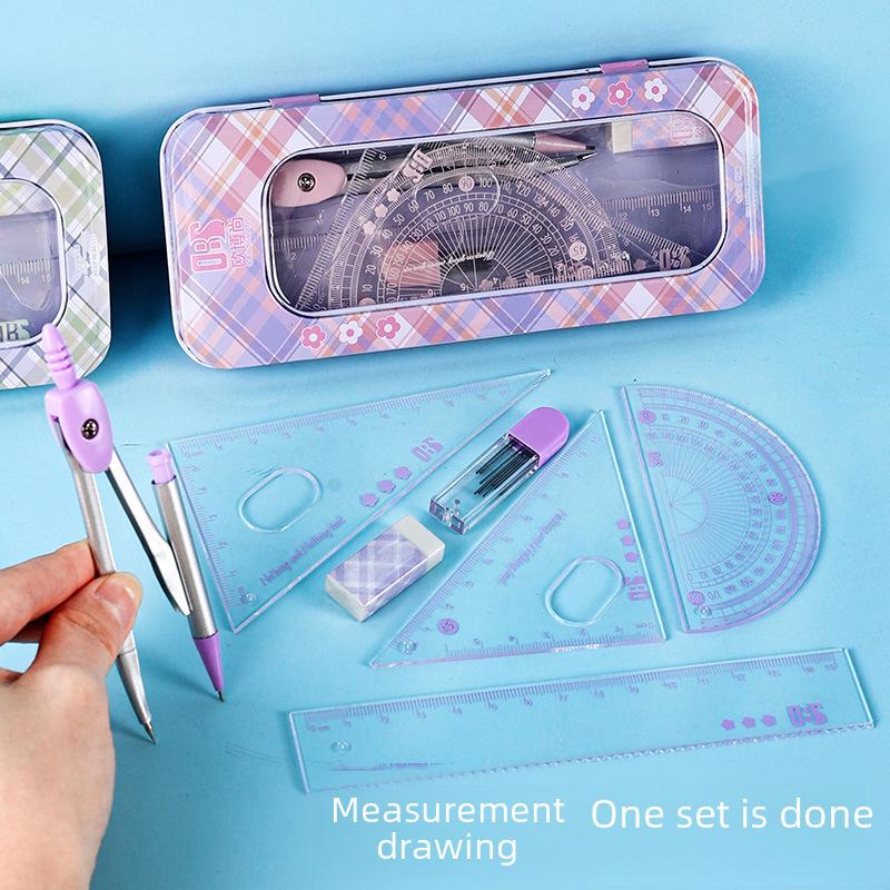 8-Piece Student Stationery Set: Compass, Soft Ruler & More - Ideal for Primary School Gifts or Exam Supplies
