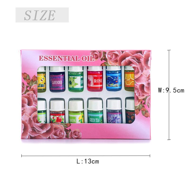 

12Pcs 3ml Water Soluble Essential Oil Gift Set - For Humidifier, Incense Burner & Aromatherapy Lamp, Air Purifying & Relaxing 3mlx12pcs розовый