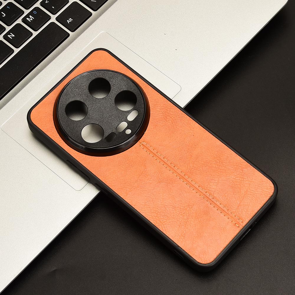 For Xiaomi 14 Ultra Phone Cover Cowhide Texture Stitching Line Shockproof Back Case