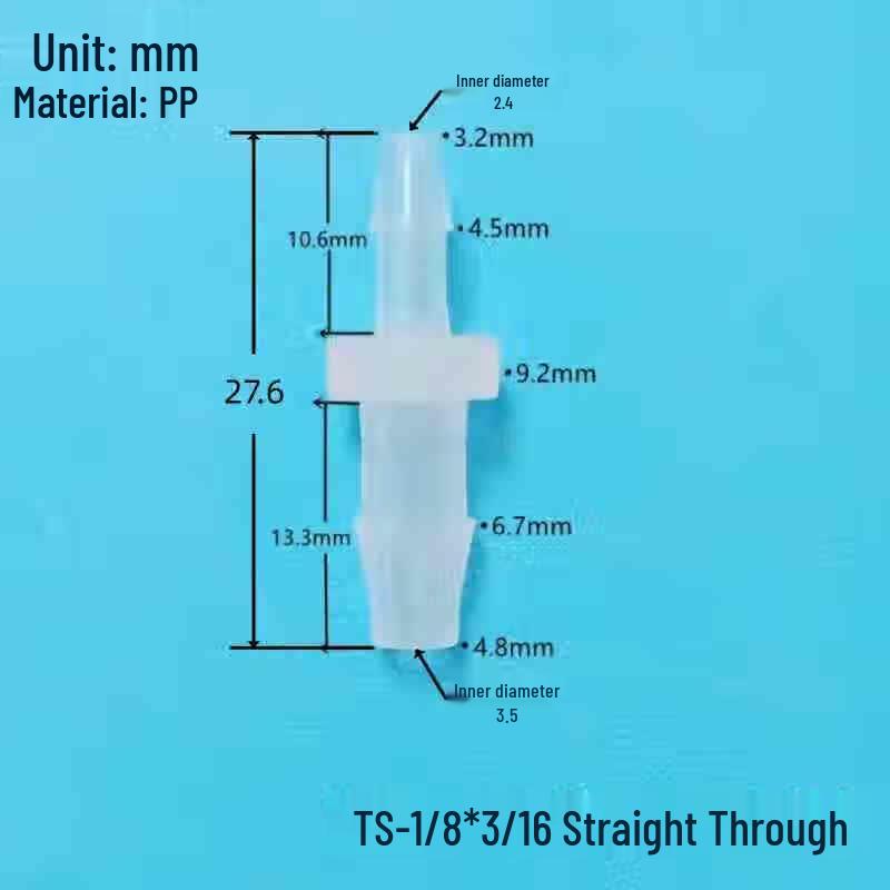 Sanyou PP Reducing Straight Connector for Peristaltic Pumps
