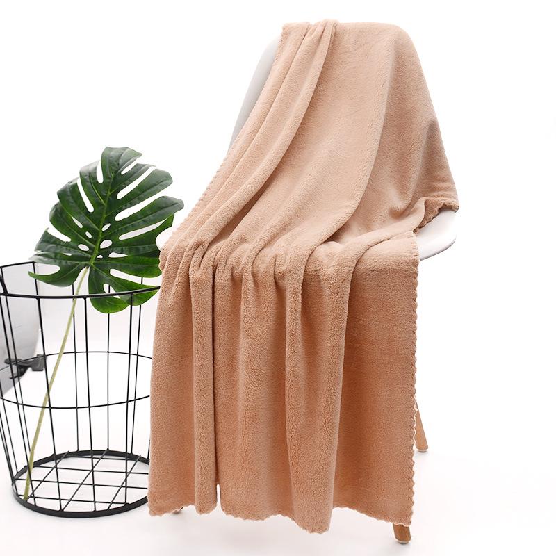 Coral Fleece Oversized Quick-Drying Absorbent Bath Towel - Customizable Logo, Ideal for Gifts