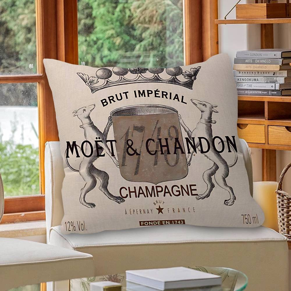 Champagne M-Moet C-Chandon pillow cover sofa cushion cover home room decoration children gift