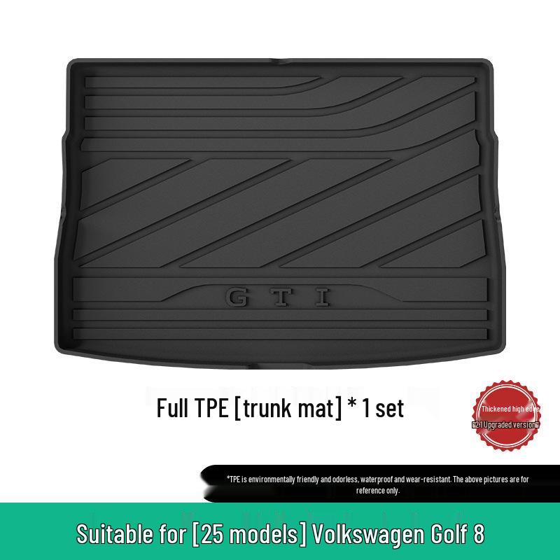 Volkswagen Golf 8 TPE Trunk Mat: Dirt-Proof Protection, Set of 25 Black