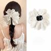 Lace Hair Claws White Flower Shark Clip Fashion Ponytail Hairpin  Women