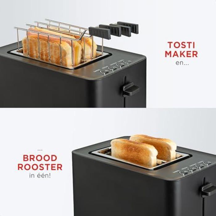 Grille-pain - BOURGINI - Tosti - 850W - Fentes Extra Larges - Pinces À Sandwich Incluses
