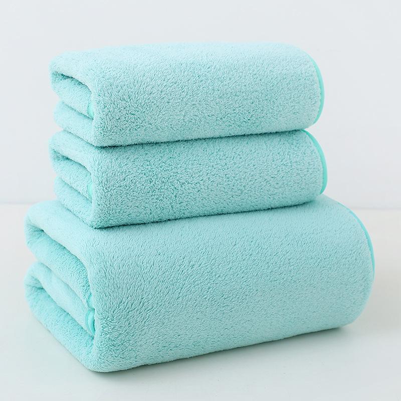 Plush Coral Fleece Bath Towel Set Ultra Soft High Absorbent Quick Dry Towel for Face Body Skin Friendly Home Bath Accessories