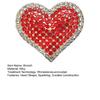 Broșă Inimă Încrustată cu Strass-uri Roșii Insignă Decorative pentru Haine Jachete Accesorii Decorative Genți Pălării Formă Ac