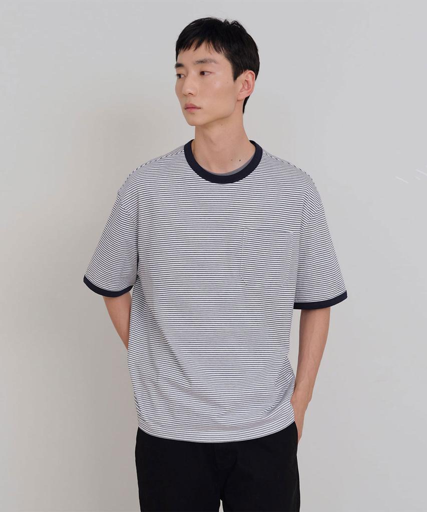 SIECLE Striped Ringer T-Shirt (White)