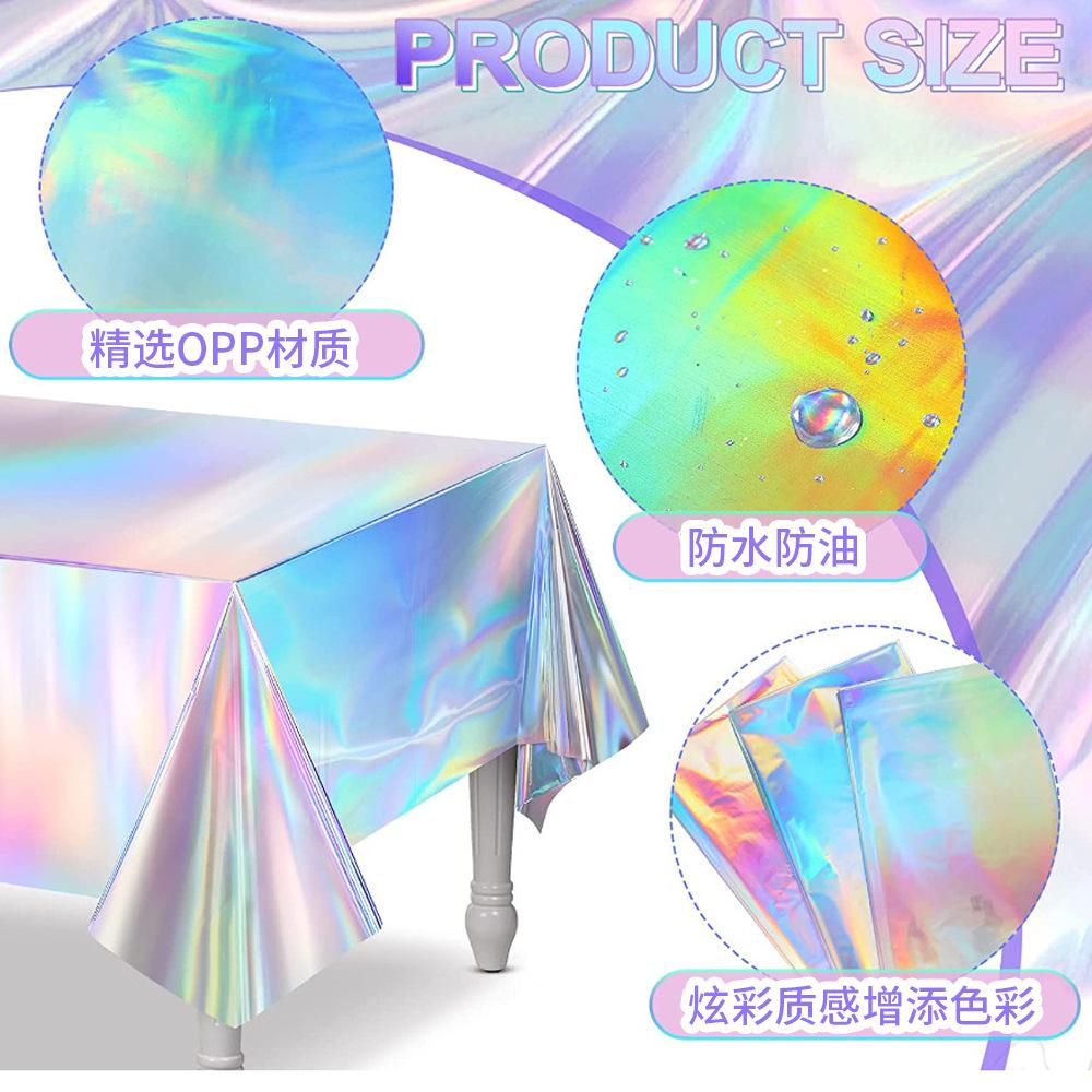 Party Party Decorations Birthday Tablecloth Laser Photo Props Disposable Colorful Tablecloth