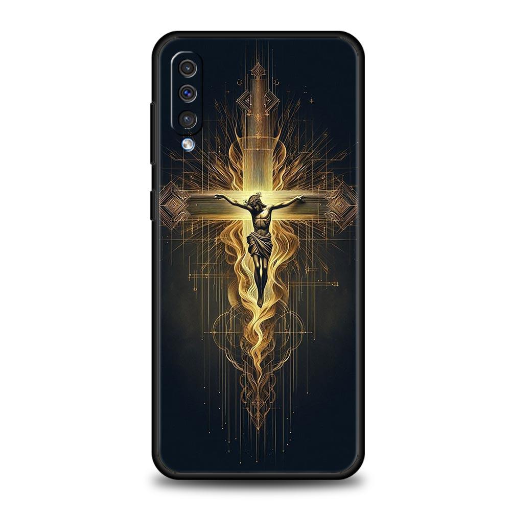 Cross Pattern Element Design Phone Case for Samsung Galaxy A56 A36 A26 A16 A34 A24 A42 A22 A20 A12 A40 A30 A10 5G Soft TPU Cover
