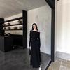 2026 Elegant One-Shoulder Korean Dress: Women's Spring/Autumn Lazy Style Full Set