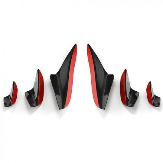 For BMW E90 E92 E93 M3 05-12 6X Front Bumper Canards Lip Splitters Glossy Black