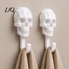 Gaming Room Wall Hanger 2Pcs Hook Up, 3D Printed Skull Design Hooks, No Drilling Decorative Mount Hanger, Waterproof Bathroom Storage for Towels Hats