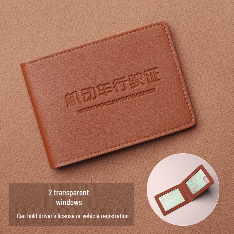 Men's 2025 Style Two-in-One Motor Vehicle License Leather Cover and Card Holder