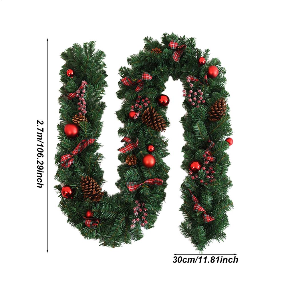 

Christmas Garland For Mantle 8.85ft Red Berries Decor With Bow Artificial Pine Christmas Garland For Birthday Mantel Fence красный