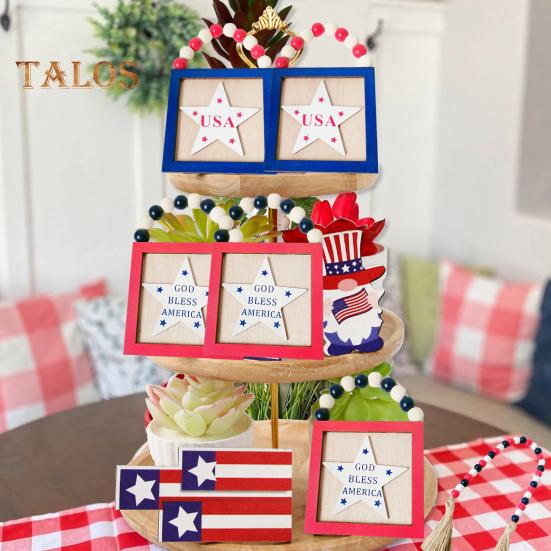 

Подвеска из шпагата с кисточками без сбоев, декоративные деревянные привлекательные бусины на День независимости, украшение для дома