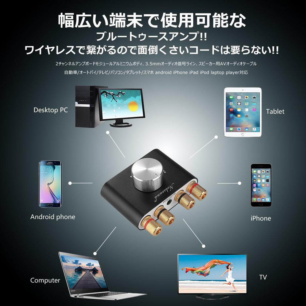 Nobsound Pro Bluetooth Power 50W x HiFi No Power Supply NS-01G Amplifier, 2, Amplifier, Speaker, Audio, (Black)