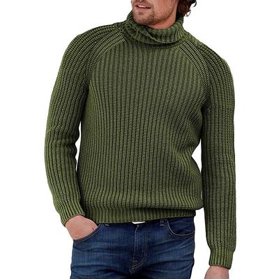 2025 Autumn/Winter New High-Neck Sweater Men's Solid Color Long-Sleeved Oversized Sweater Men's Clothing
