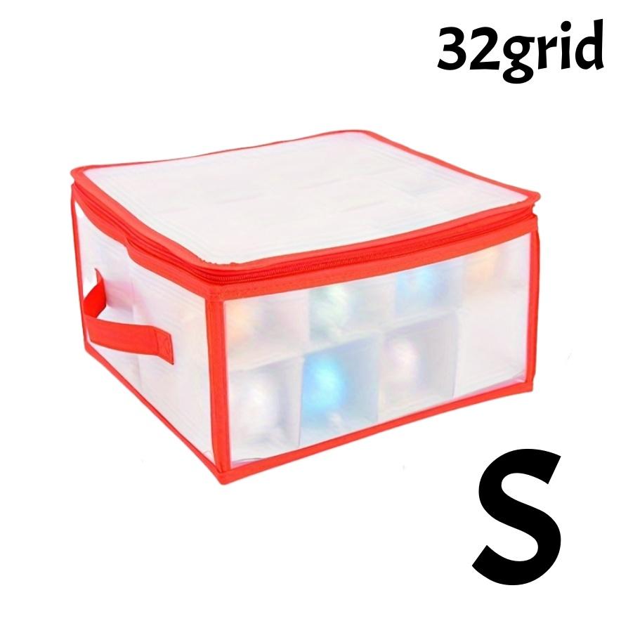

64/32grid Christmas Ball Storage Box 4-Tier Clear Divided Organizer Multipurpose Ornaments Container for Festival Decorations