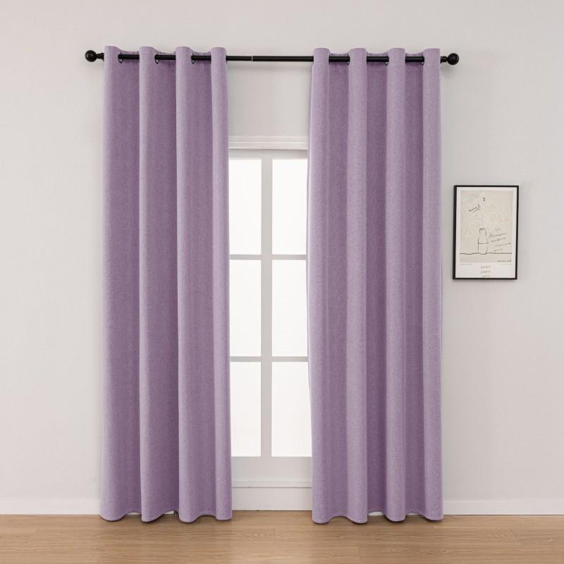 100% Linen Cotton Blackout Curtain Sun Blocking Thermal Insulation Solid Color Curtains Living Room Bedroom