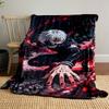 Masked Warrior with Red Aura Print Blanket Soft and Cozy Perfect for the Living Room Bed Sofa or a Nap,gift