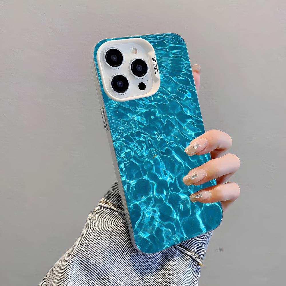 Swimming Pool Water Phone Case For IPhone 17 Pro Max 15 Pro 16 14 Plus 12 13 Mini 11 Pro Shockproof Colorful Cover