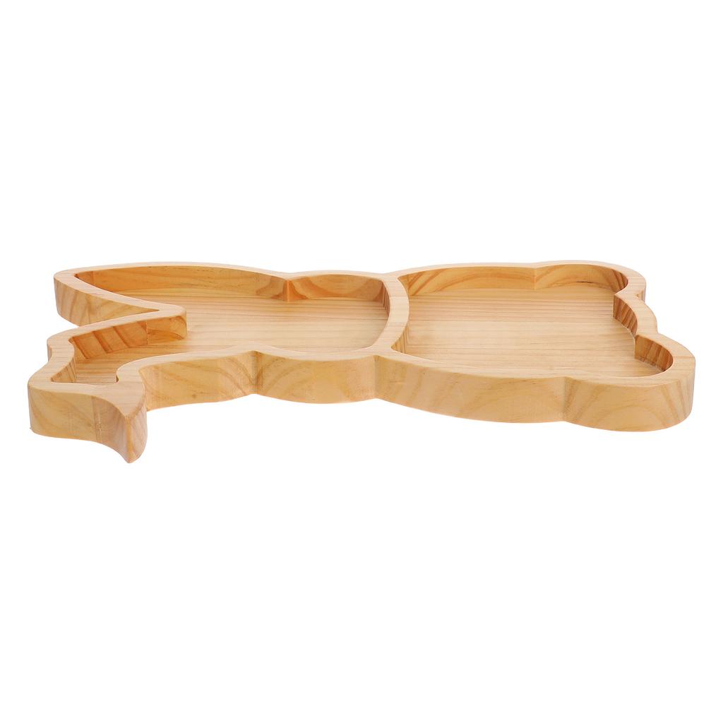 Easter Bunny Tray Decor Wooden Serving Tray Easter Bunny Cooked Food Plate Decorative Wood Snack Board Charcuterie Platter