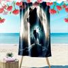 Majestic Wolf Moonlight Embrace Print Beach Towel, Quick Drying, Suitable for Travel, Outdoor Sports, Jogging, the Beach and Swimming, Gift