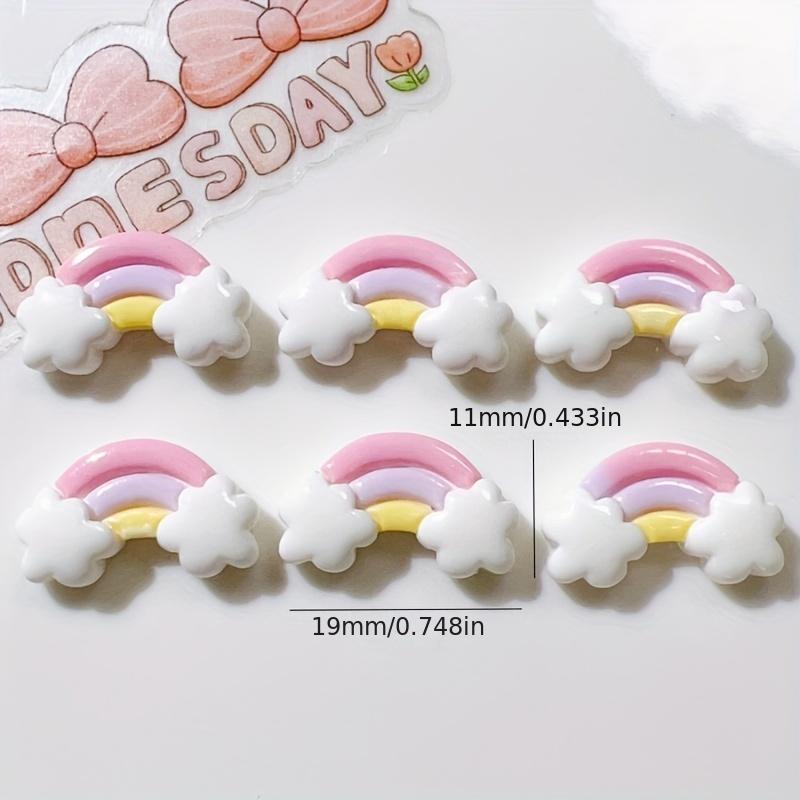 30 Stück Mini-Regenbogen-Wolken-Harz-Accessoires für DIY-Haarspangen, Schmuckherstellung, Schuhschnallen und Hut-Patches - kein Mosaik