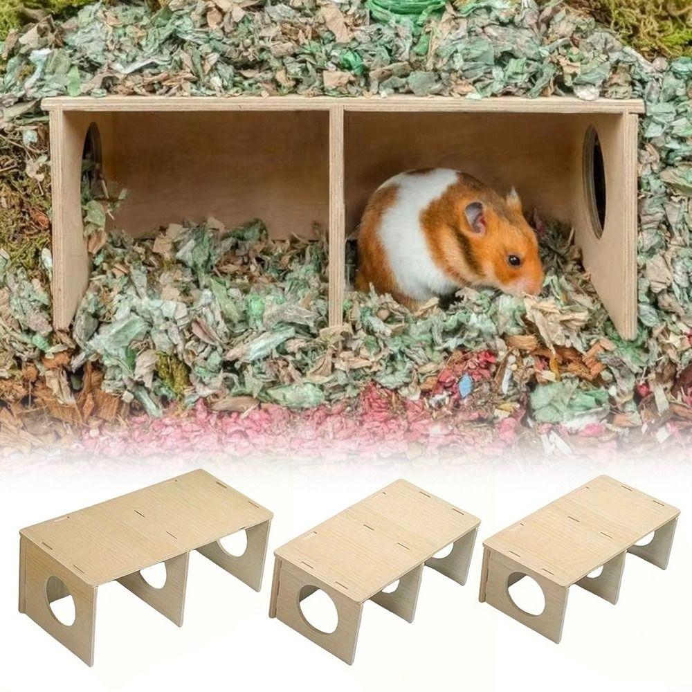 Durable S/M/L Hamster Hideout Solid Wood Cage Accessories Small Pet Bedroom Dutch Pig Bedroom for Hamster Squirrel Small Pet