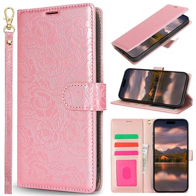 Luxury Wallet Leather Case for Samsung Galaxy S26 S25 S24 S23 S22 S21 S20 S10 S9 Ultra Plus S25FE Flower Pattern Card Solt Cover