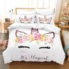 Double And Single Bed Bedding SetLovely Princess UnicornsPink Cute Bed CoverPillowcaseHigh Quality Comfort Sets2 Pcs3Pcs