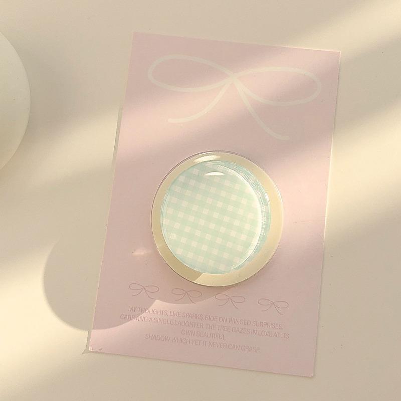 Fresh Ins Style Macaron Color Block Plaid Strong Adsorption Magnetic Phone Stand For Magsafe