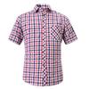 Men S Slim Fit Casual Short Sleeve Plaid Shirt
