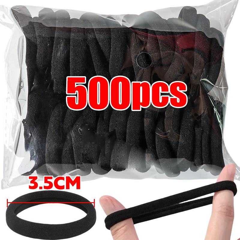 10/500pcs High Elastic Hair Bands For Girls Black Hairband Rubber Ties Ponytail Holder Scrunchies Kids Hair Accessories