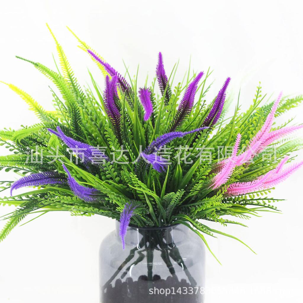 Artificial Plant 7 Heads Nine-Tailed Grass Spring Grass Houndstail Artificial Flower