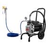 Pistola a spruzzo airless a membrana, Pistola a spruzzo airless efficiente su carrello da 1500 W, Alta pressione 2800 psi, con asta di prolunga, ago di pulizia e spazzola,