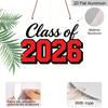 2D Flat Aluminum 2026 Graduation-themed Wall Hanging Souvenir Gift, Available in Various Sizes, with Striking Red and Black Lettering. Ideal for Home