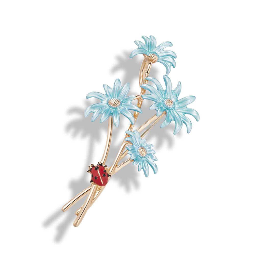 Broche en émail marguerite rose, personnalité créative, peinture à l'huile, tournesol, rose, fleur
